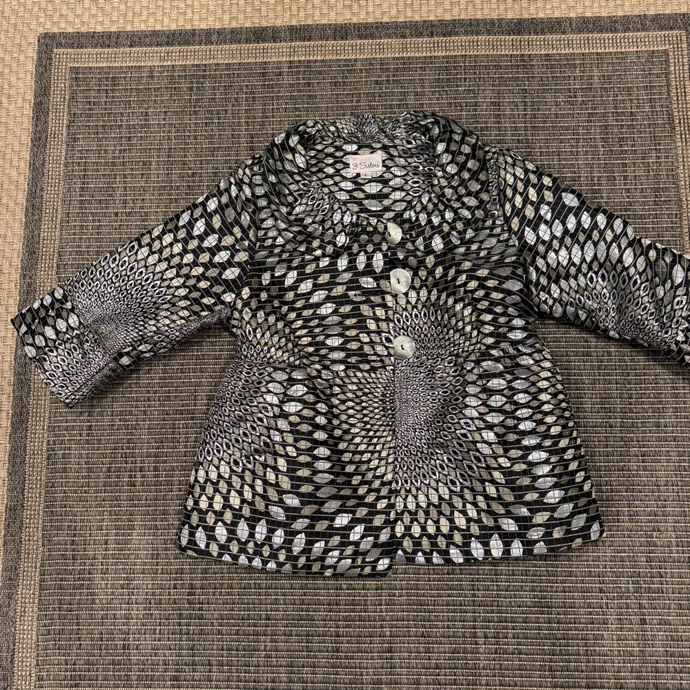 3 Sisters Monochrome Geometric Blazer